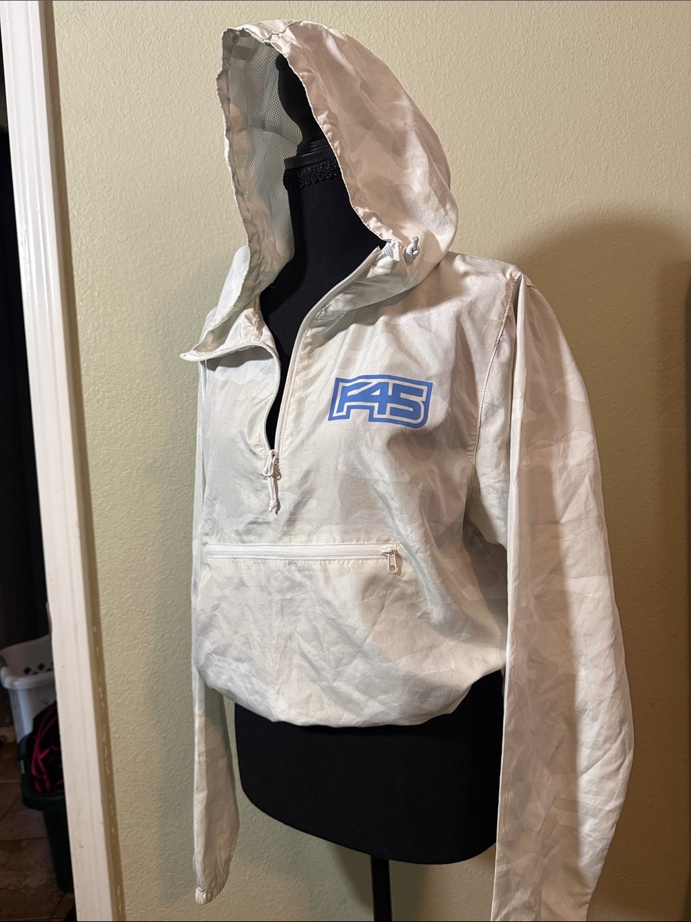 F45 Women's Light Blue Crop Top with Hood